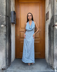 Vestito Pois Celeste - Eiki