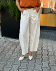 Pantalone Panna Con Cintura