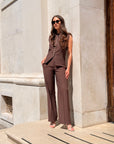 Pantalone Gessato Vicolo con Tasca a Filo