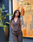 Tailleur Gessato con Gilet – Elena Casali