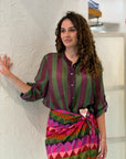 Have One – Camicia a Righe Verde e Viola