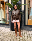 Bomber Effetto Pelle con Collo – Vicolo