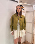 Bomber Cropped con Bottoni – Two Way