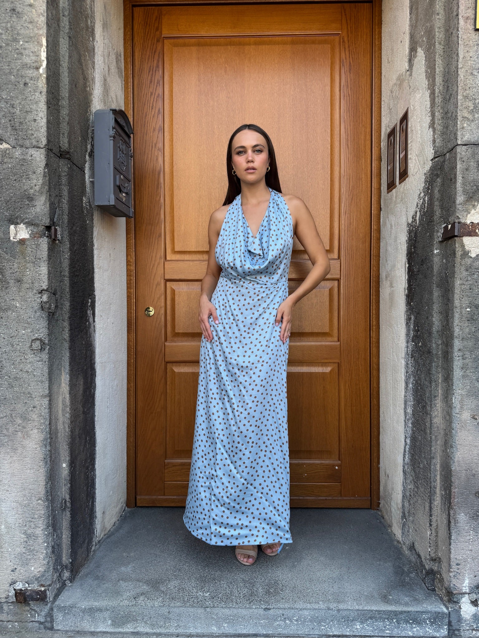 Vestito Pois Celeste - Eiki