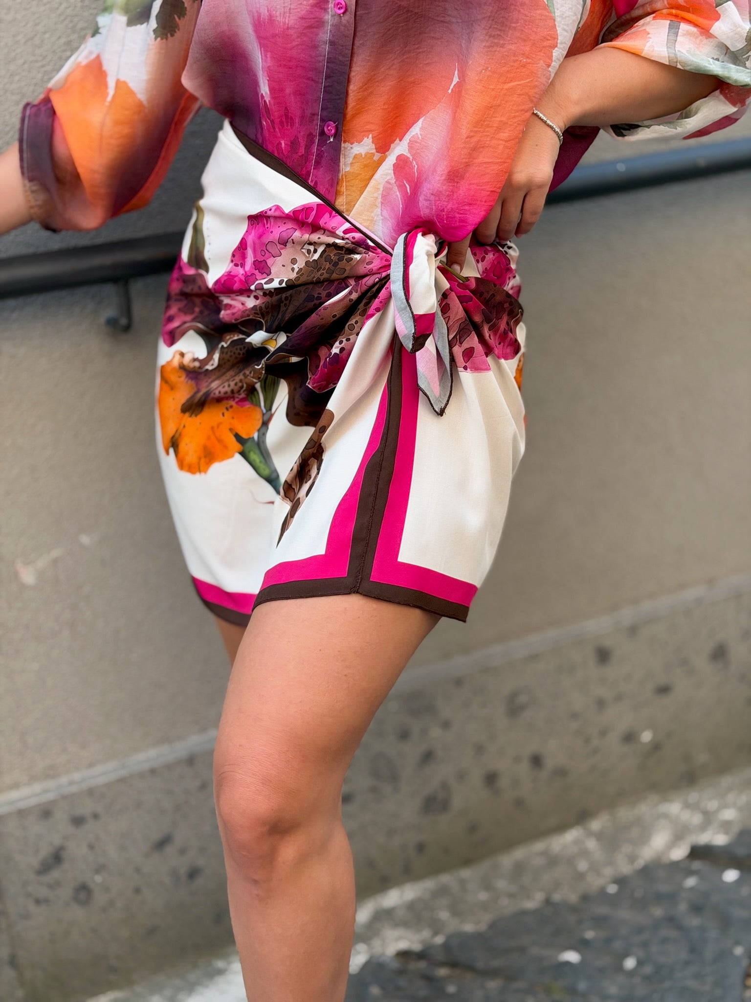 Have One – Mini Gonna Pareo Fantasia Floreale Fucsia