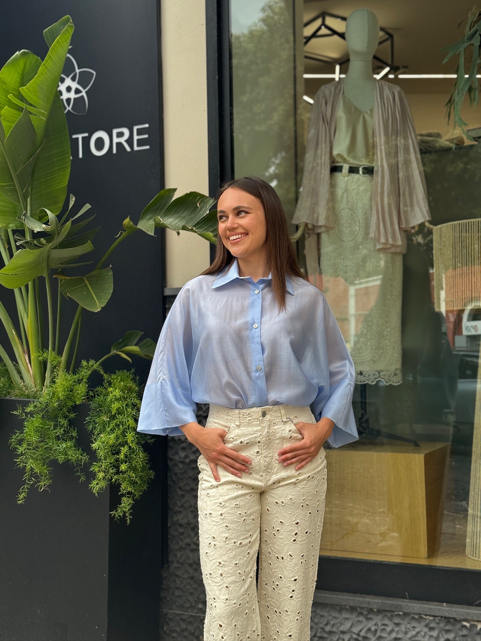 Camicia Morbida Celeste- Eiki