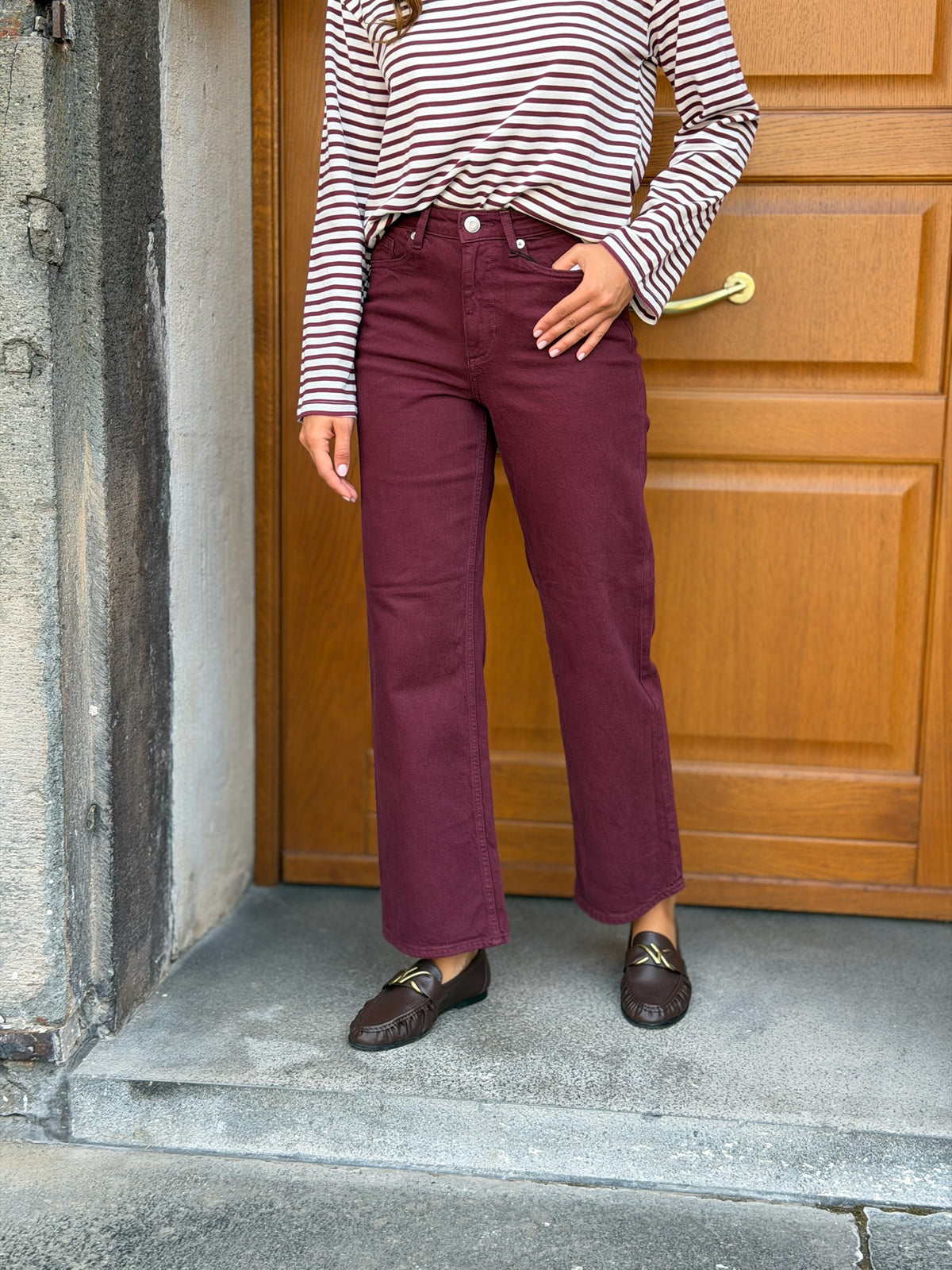 Jeans Wide Tessa Vero Moda Bordeaux