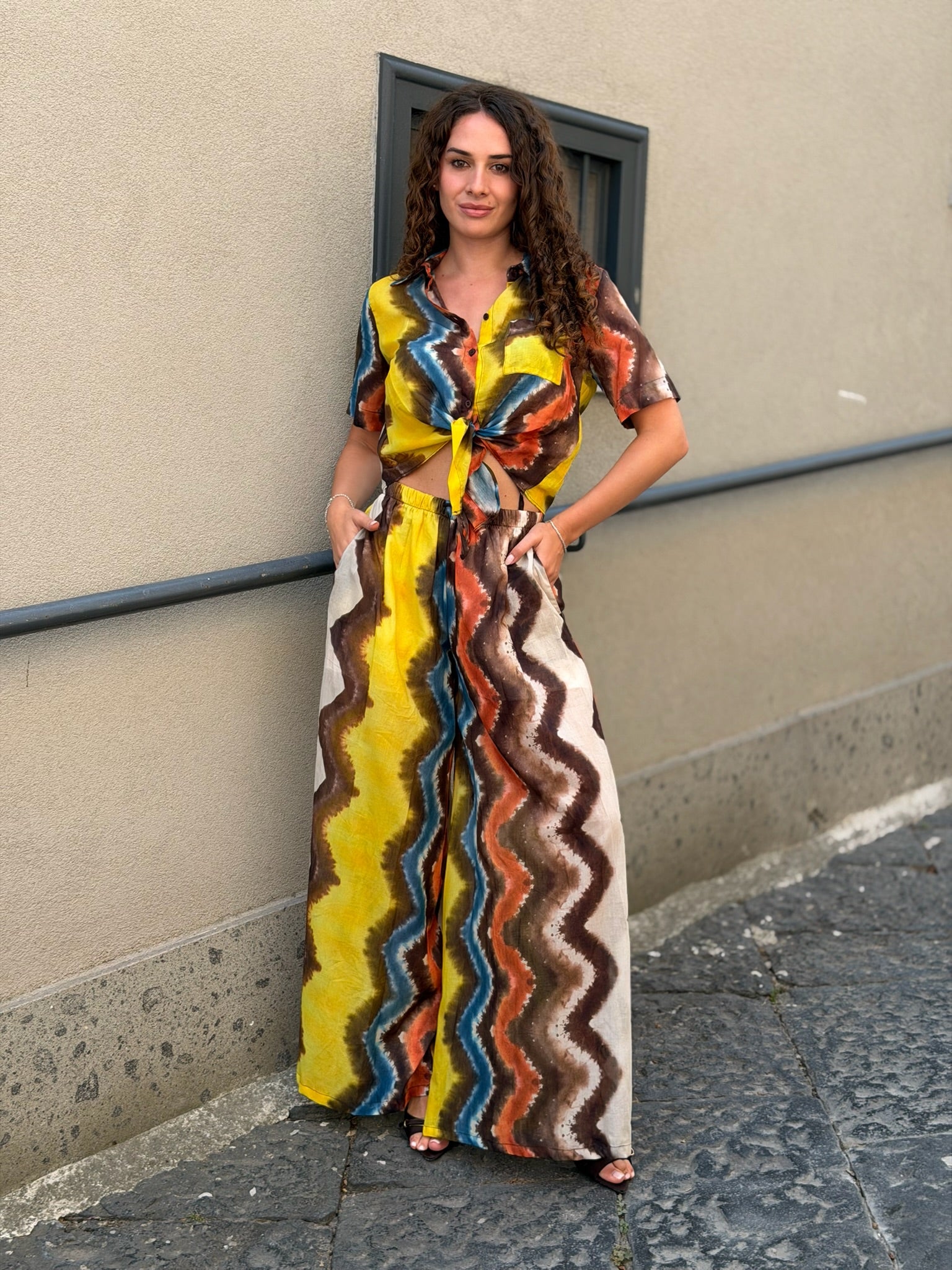 Vicolo – Coordinato Top e Pantalone Fantasia