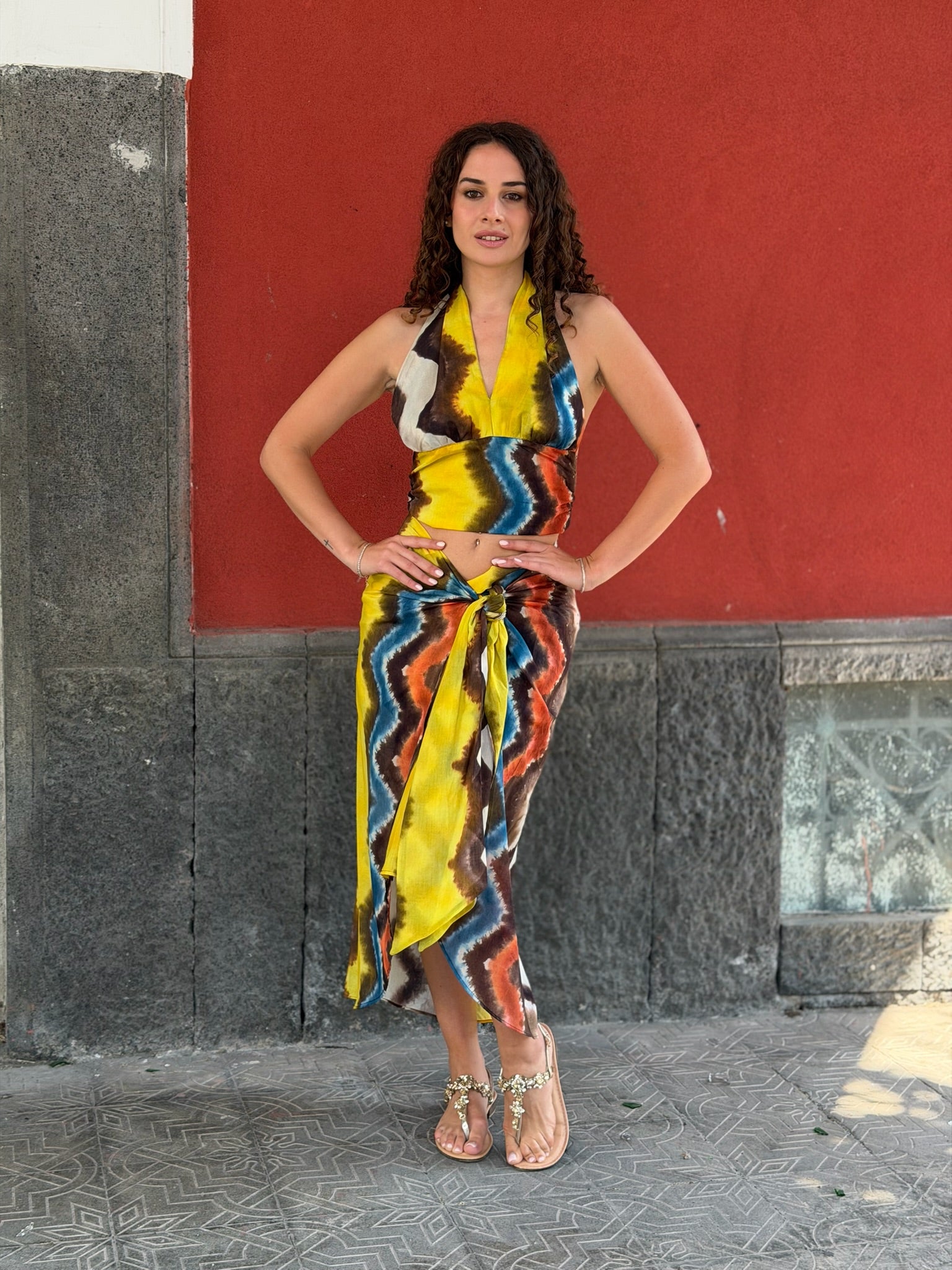 Vicolo – Coordinato Top e Gonna Pareo Fantasia
