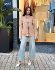 Giacca con Chiusure Olivetta Effetto Suede – EIKI