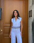 Top gilet bianco con bottoni – Le Streghe