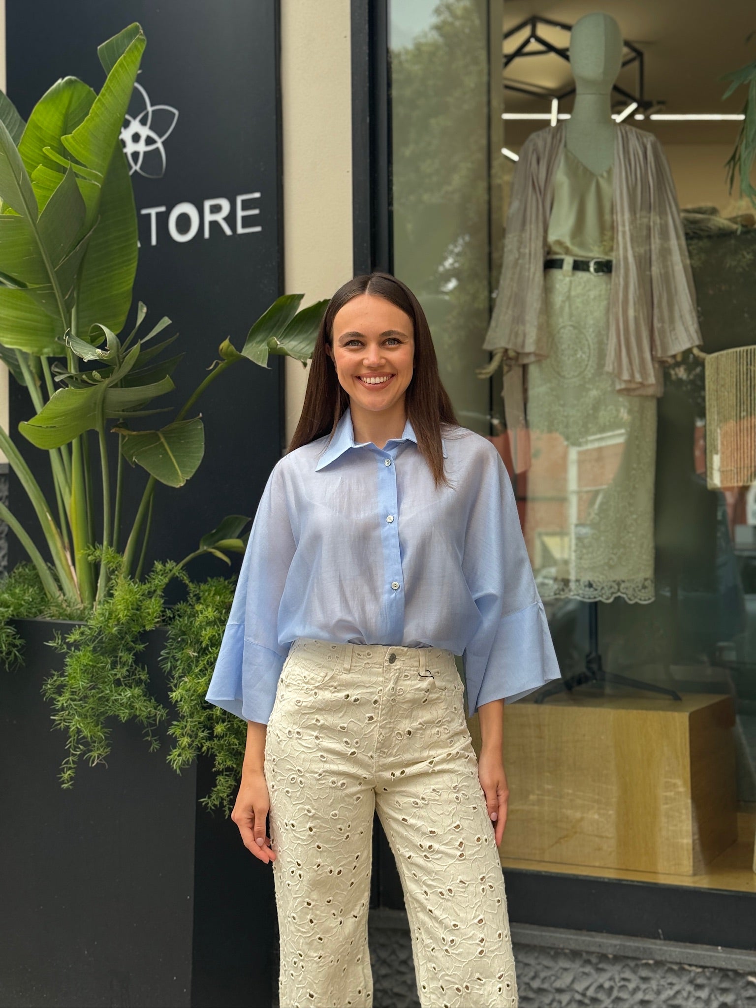 Camicia Morbida Celeste- Eiki