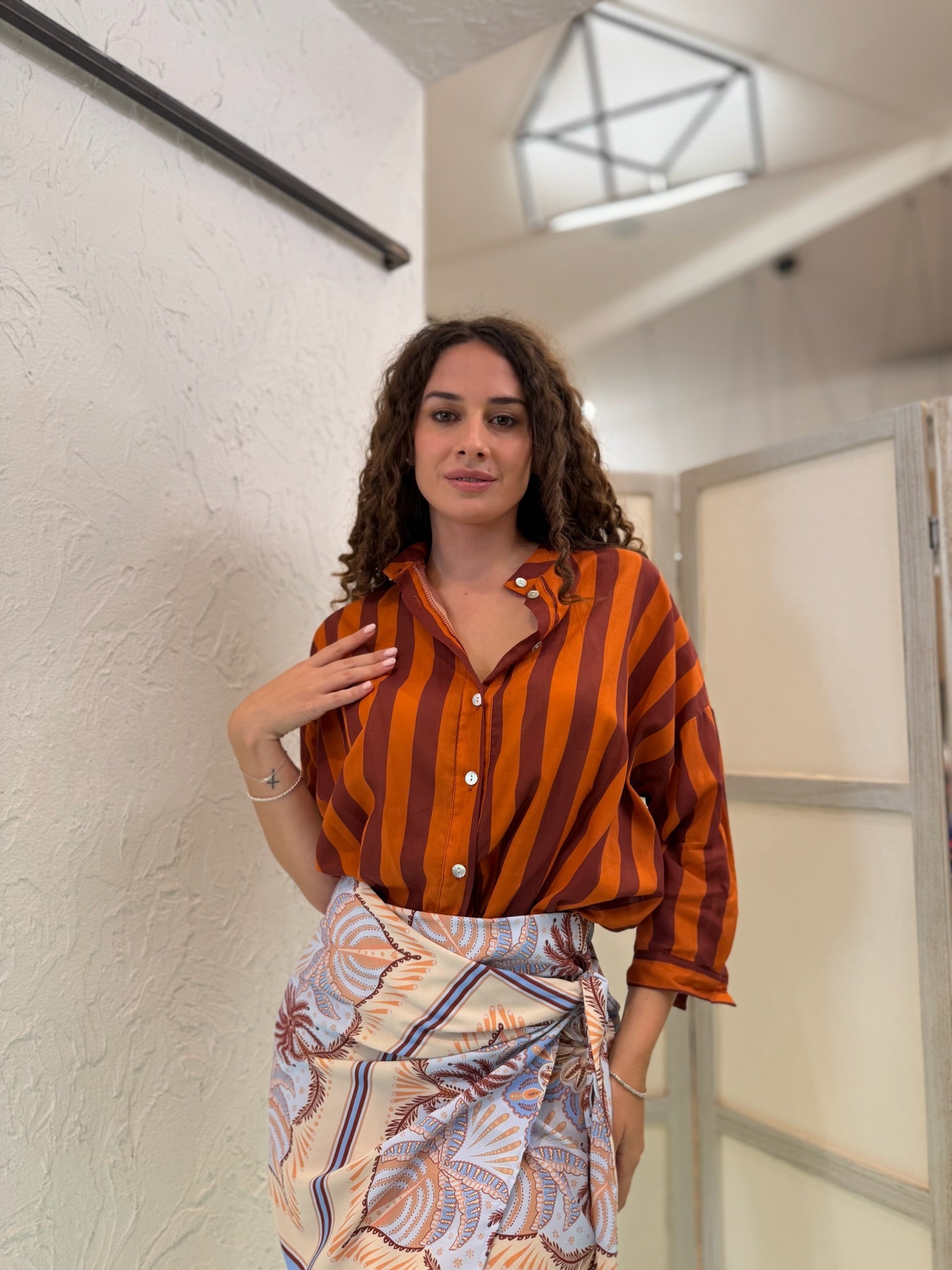 Camicia Eiki a righe in cotone