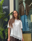 Shirt Asimmetrica Vicolo con Pizzo