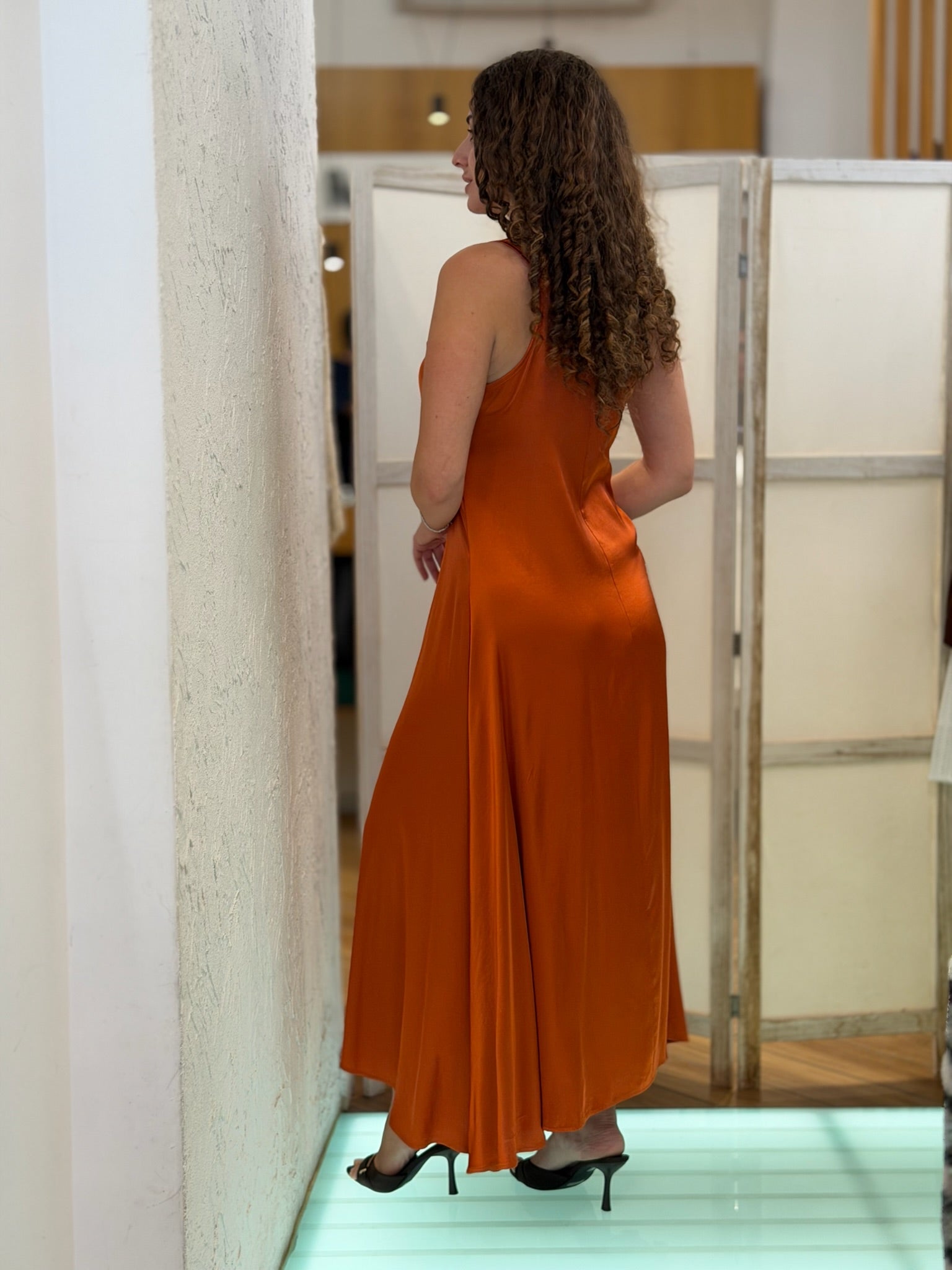 Abito lungo Vicolo color arancio