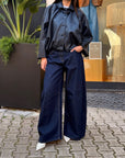 Pantalone Palazzo Louvre in Denim – Tensione In