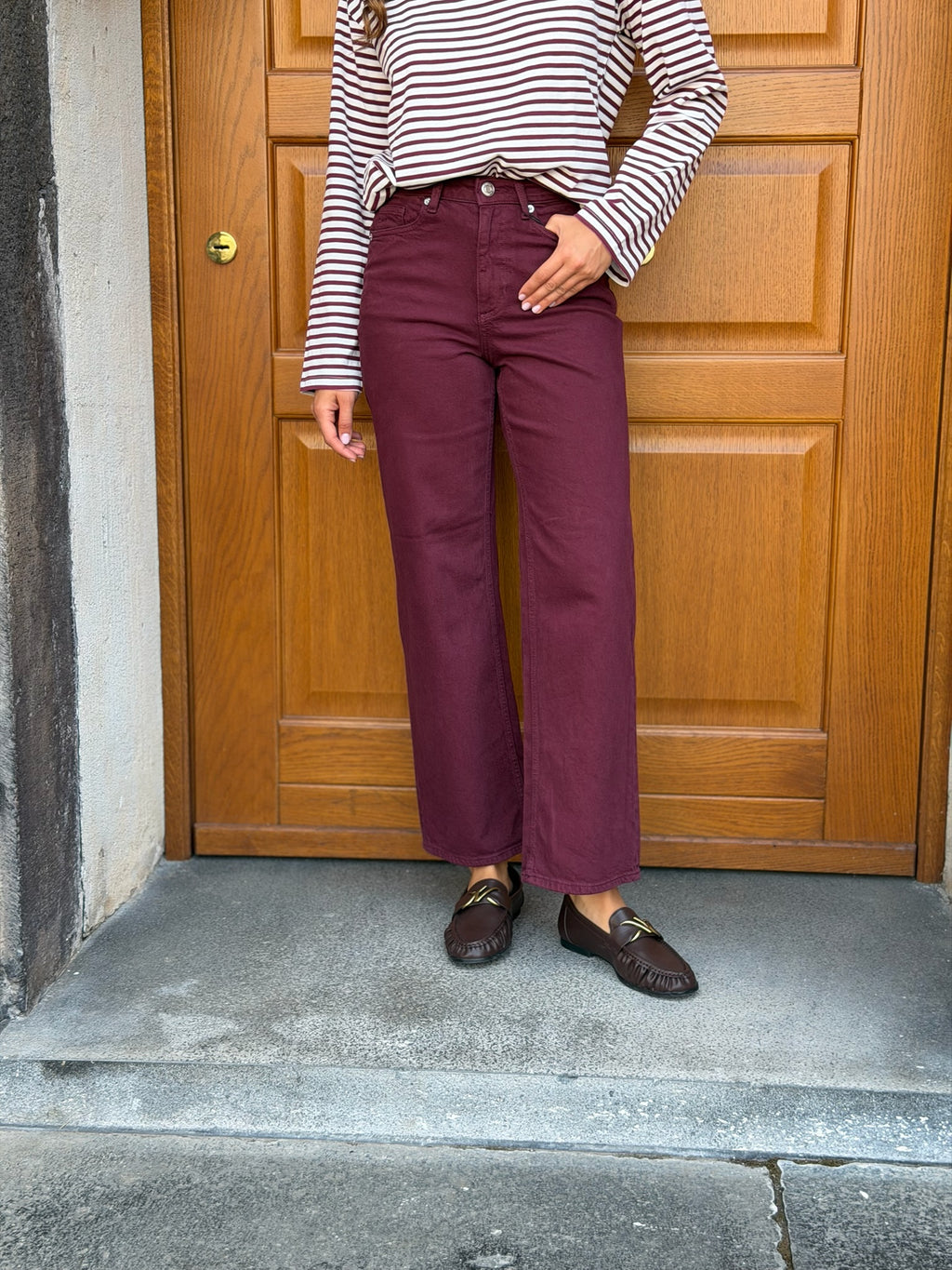 Jeans Wide Tessa Vero Moda Bordeaux