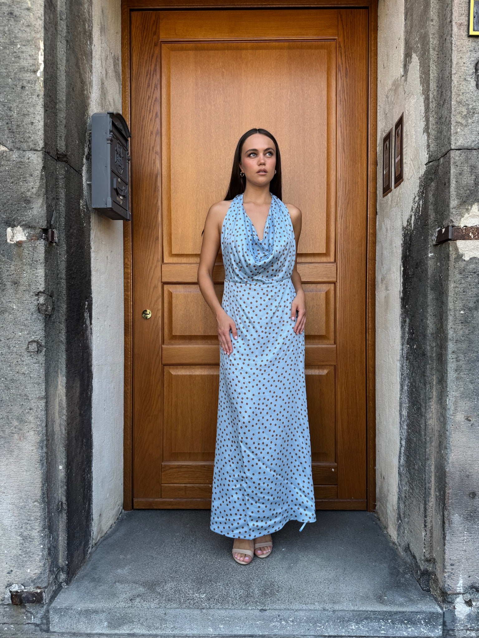 Vestito Pois Celeste - Eiki