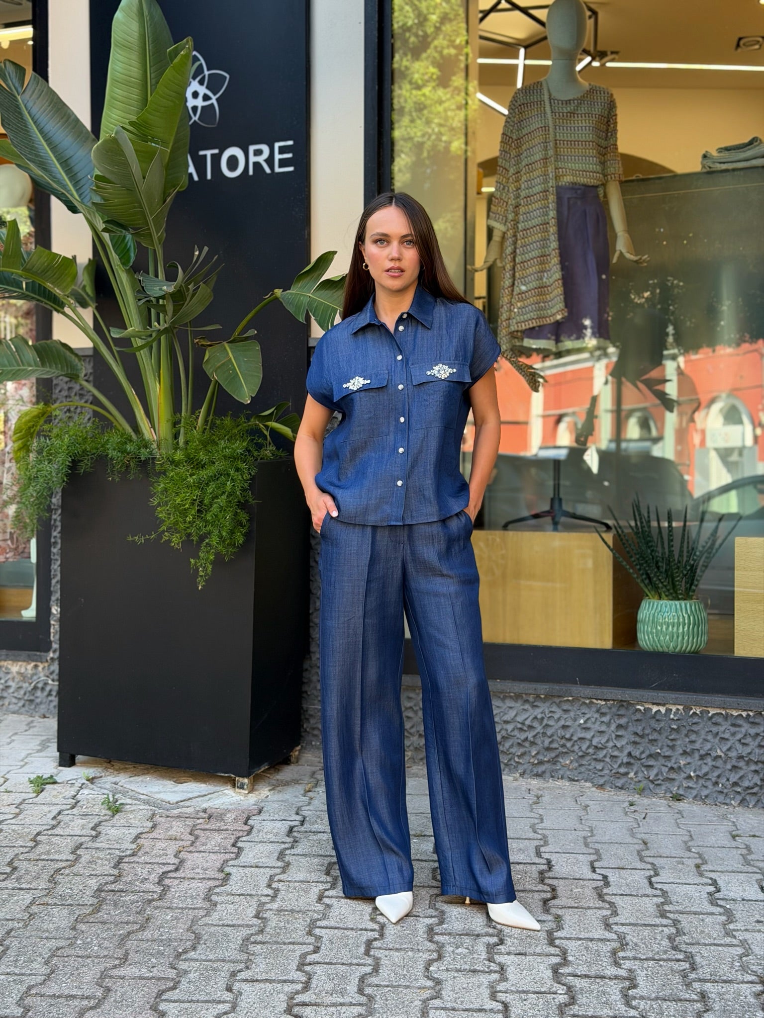 Camicia Denim Applicazioni-Eiki