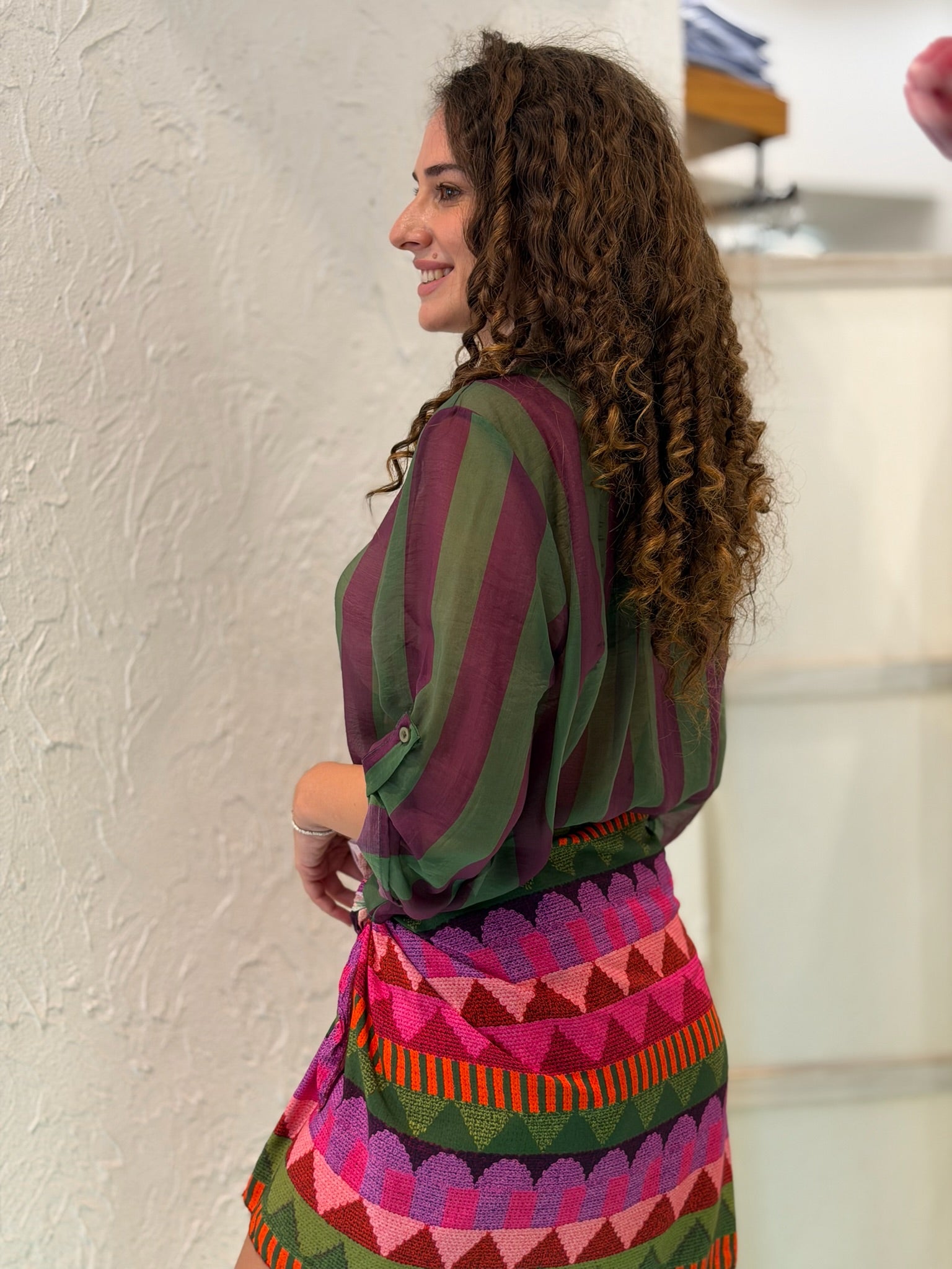 Have One – Camicia a Righe Verde e Viola