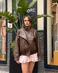 Bomber Effetto Pelle con Collo  – Vicolo