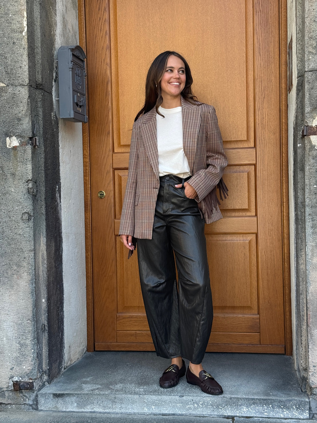 Blazer Micro Quadri Frange Vicolo