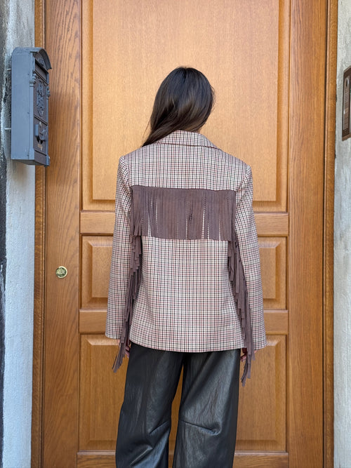 Blazer Micro Quadri Frange Vicolo