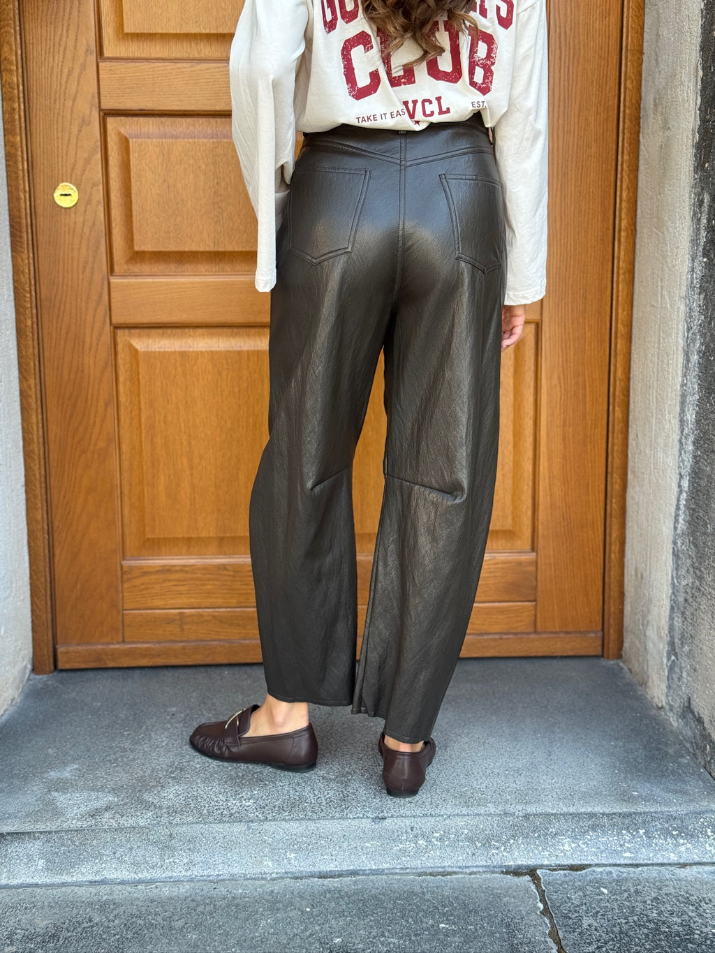 Pantalone Barrel Pelle Vicolo