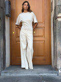 Pantalone Cotone Palazzo Panna Eiki